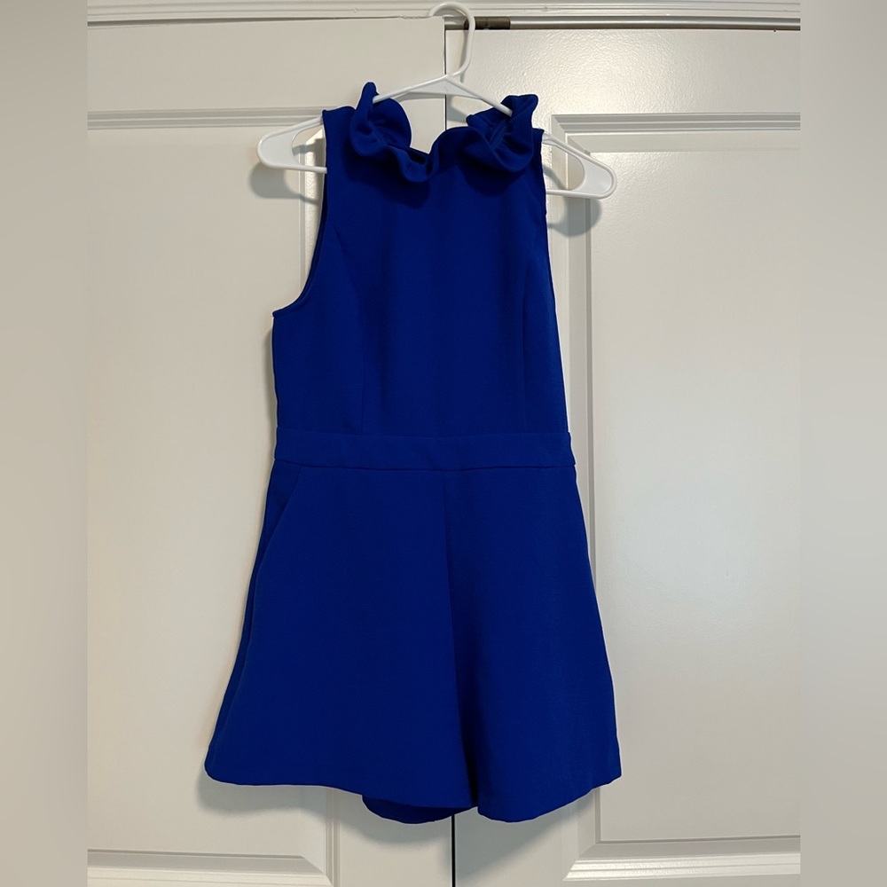 Women’s Royal Blue High-Neck Romper